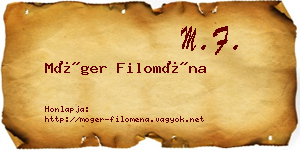 Móger Filoména névjegykártya